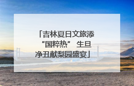吉林夏日文旅添“国粹热” 生旦净丑献梨园盛宴
