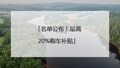 名单公布！最高20%购车补贴