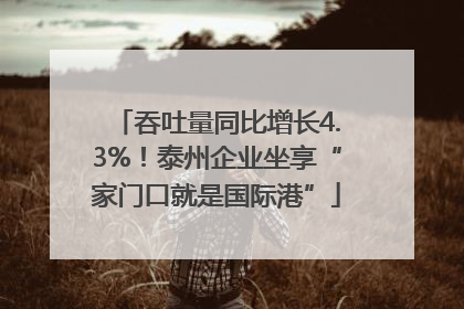 吞吐量同比增长4.3%！泰州企业坐享“家门口就是国际港”