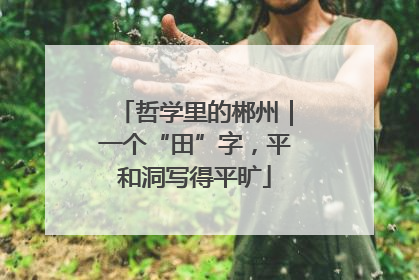 哲学里的郴州｜一个“田”字，平和洞写得平旷