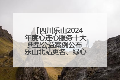 四川乐山2024年度心连心服务十大典型公益案例公布 乐山北站更名、绿心路井盖治理等上榜