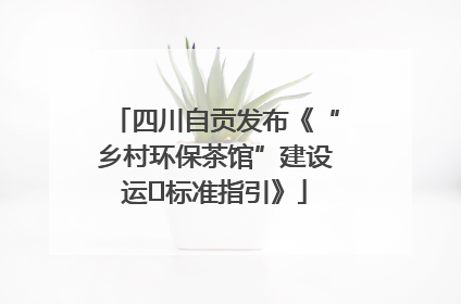 四川自贡发布《“乡村环保茶馆”建设运⾏标准指引》