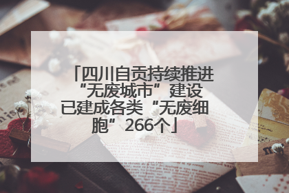 四川自贡持续推进“无废城市”建设 已建成各类“无废细胞”266个