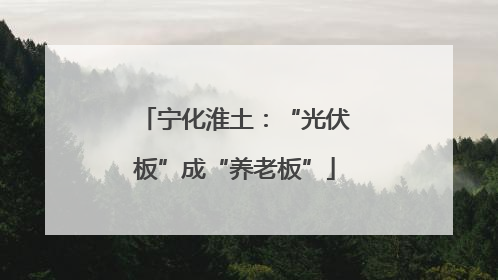 宁化淮土：“光伏板”成“养老板”
