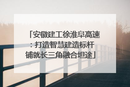 安徽建工徐淮阜高速：打造智慧建造标杆 铺就长三角融合坦途
