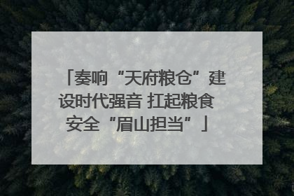 奏响“天府粮仓”建设时代强音 扛起粮食安全“眉山担当”