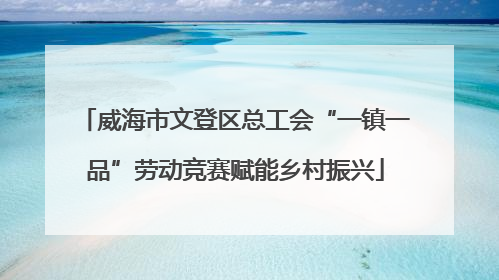 威海市文登区总工会“一镇一品”劳动竞赛赋能乡村振兴