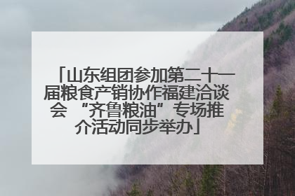 山东组团参加第二十一届粮食产销协作福建洽谈会 “齐鲁粮油”专场推介活动同步举办