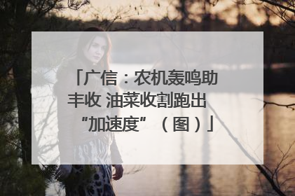 广信：农机轰鸣助丰收 油菜收割跑出“加速度”（图）