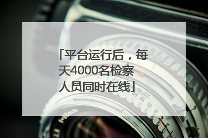 平台运行后，每天4000名检察人员同时在线