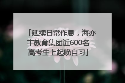 延续日常作息，海亦丰教育集团近600名高考生上起晚自习