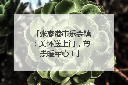 张家港市乐余镇：关怀送上门，尊崇暖军心！