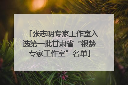 张志明专家工作室入选第一批甘肃省“银龄专家工作室”名单