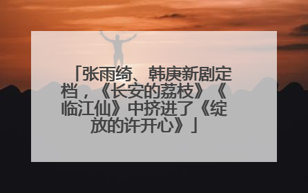 张雨绮、韩庚新剧定档，《长安的荔枝》《临江仙》中挤进了《绽放的许开心》