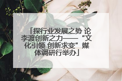 探行业发展之势 论李渡创新之力——“文化引领 创新求变”媒体调研行举办