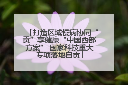 打造区域慢病协同“贡”享健康“中国西部方案” 国家科技重大专项落地自贡