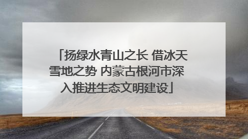 扬绿水青山之长 借冰天雪地之势 内蒙古根河市深入推进生态文明建设