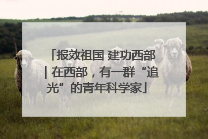 报效祖国 建功西部｜在西部，有一群“追光”的青年科学家