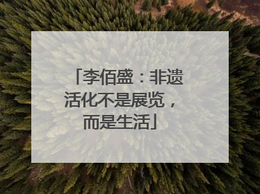 李佰盛：非遗活化不是展览，而是生活
