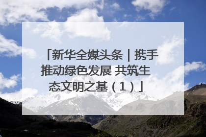 新华全媒头条｜携手推动绿色发展 共筑生态文明之基（1）