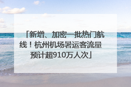 新增、加密一批热门航线！杭州机场暑运客流量预计超910万人次