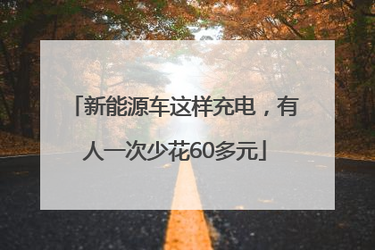 新能源车这样充电，有人一次少花60多元