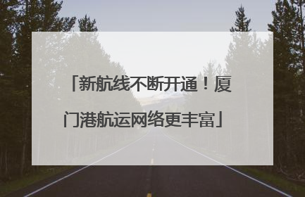 新航线不断开通！厦门港航运网络更丰富
