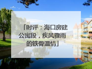 时评：海口房建公寓段，疾风骤雨的铁骨温情