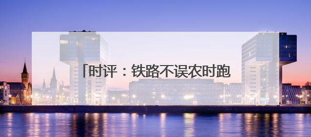 时评：铁路不误农时跑出春耕抢运“加速度”