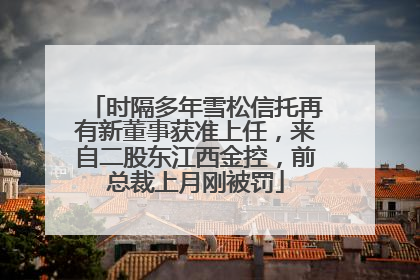 时隔多年雪松信托再有新董事获准上任，来自二股东江西金控，前总裁上月刚被罚