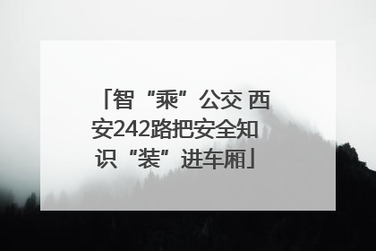 智“乘”公交 西安242路把安全知识“装”进车厢