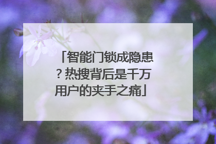 智能门锁成隐患？热搜背后是千万用户的夹手之痛