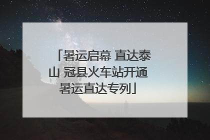 暑运启幕 直达泰山 冠县火车站开通暑运直达专列