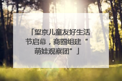 望京儿童友好生活节启幕，商圈组建“萌娃观察团”