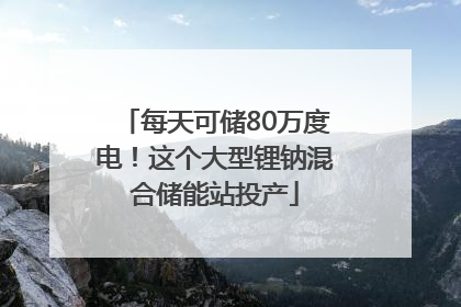 每天可储80万度电！这个大型锂钠混合储能站投产