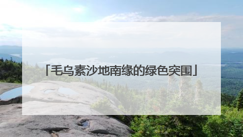 毛乌素沙地南缘的绿色突围