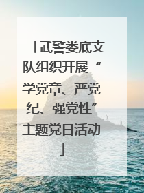 武警娄底支队组织开展“学党章、严党纪、强党性”主题党日活动
