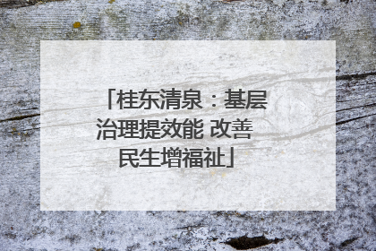 桂东清泉：基层治理提效能 改善民生增福祉