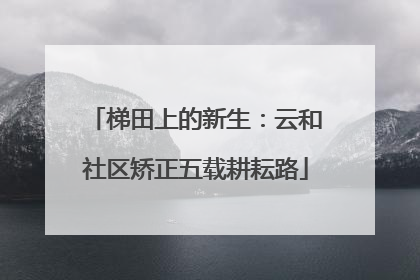 梯田上的新生：云和社区矫正五载耕耘路