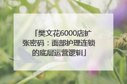 樊文花6000店扩张密码：面部护理连锁的底层运营逻辑