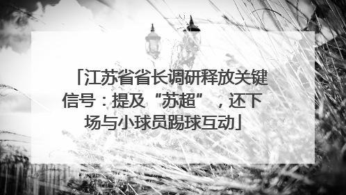 江苏省省长调研释放关键信号：提及“苏超”，还下场与小球员踢球互动