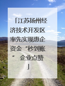 江苏扬州经济技术开发区率先实现惠企资金“秒到账” 企业点赞
