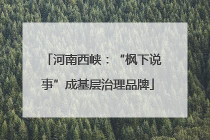 河南西峡：“枫下说事”成基层治理品牌