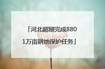 河北超额完成8801万亩耕地保护任务