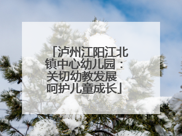 泸州江阳江北镇中心幼儿园：关切幼教发展 呵护儿童成长