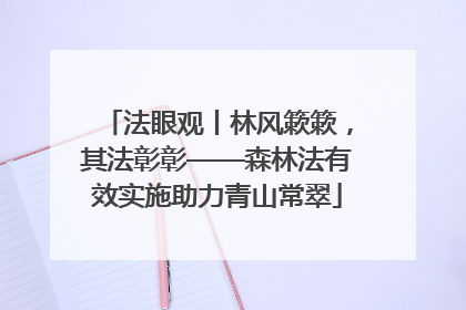 法眼观丨林风簌簌，其法彰彰——森林法有效实施助力青山常翠