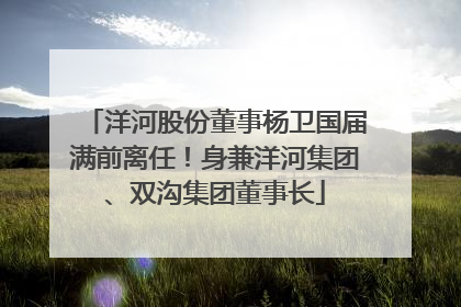 洋河股份董事杨卫国届满前离任！身兼洋河集团、双沟集团董事长