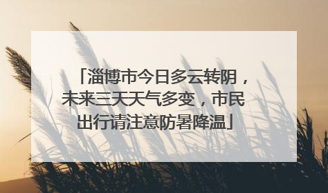 淄博市今日多云转阴，未来三天天气多变，市民出行请注意防暑降温