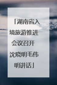 湖南省入境旅游推进会议召开 沈晓明毛伟明讲话