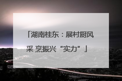 湖南桂东：展村厨风采 烹振兴“实力”